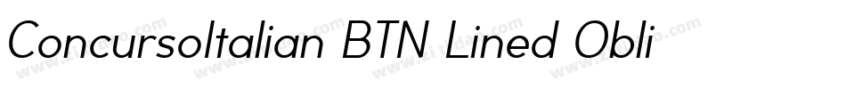 ConcursoItalian BTN Lined Oblique字体转换